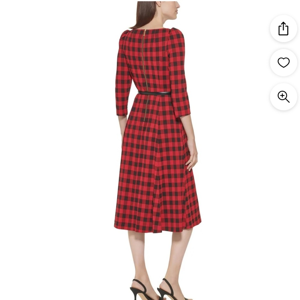 Calvin Klein Red Plaid Dress - Picture 2 of 10